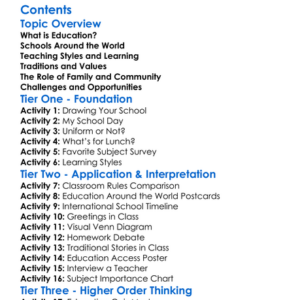 Education Systems In Different Cultures Worksheet Activity Booklet