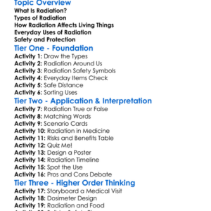 Effects And Uses Of Radiation Worksheet Activity Booklet