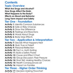 Effects Of Drugs And Alcohol On The Body Worksheet Activity Booklet