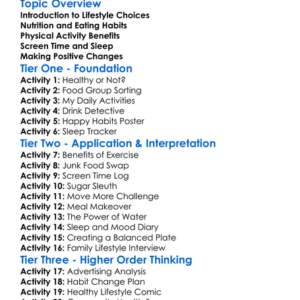 Effects Of Lifestyle Choices On Health Worksheet Activity Booklet