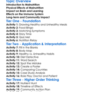 Effects Of Malnutrition Worksheet Activity Booklet