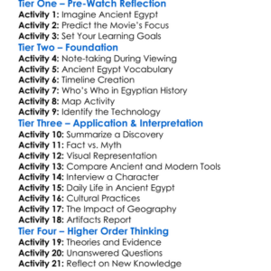 Egypt What Lies Beneath 2011 Worksheet Activity Booklet