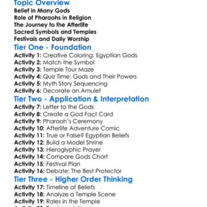 Egyptian Religion Worksheet Activity Booklet