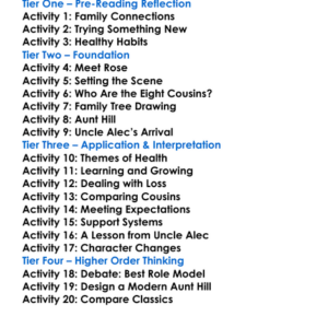 Eight Cousins Louisa May Alcott Worksheet Activity Booklet