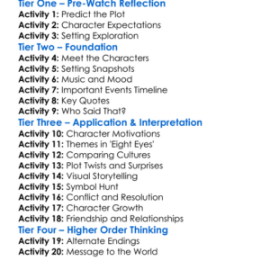 Eight Eyes 2023 Worksheet Activity Booklet