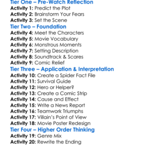 Eight Legged Freaks 2002 Worksheet Activity Booklet