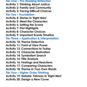 Eight Men Richard Wright Worksheet Activity Booklet