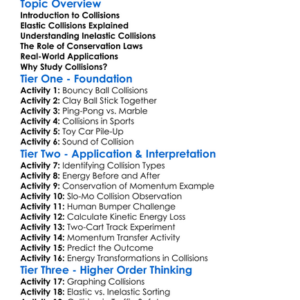 Elastic And Inelastic Collisions Worksheet Activity Booklet
