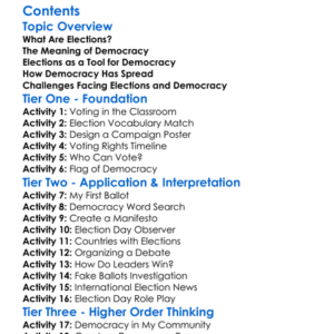 Elections And The Spread Of Democracy Worksheet Activity Booklet