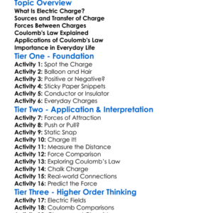 Electric Charge And Coulombs Law Worksheet Activity Booklet
