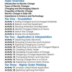 Electric Charge And Its Properties Worksheet Activity Booklet