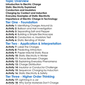 Electric Charge And Static Electricity Worksheet Activity Booklet