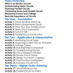 Electric Circuits Series And Parallel Worksheet Activity Booklet