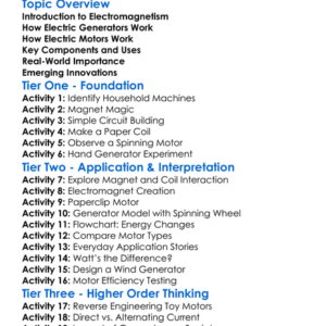 Electric Generators And Motors Worksheet Activity Booklet