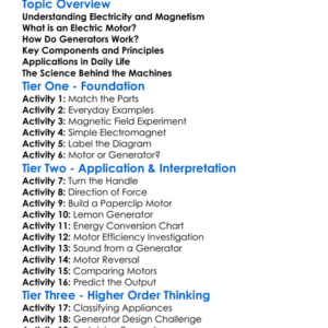 Electric Motors And Generators Worksheet Activity Booklet