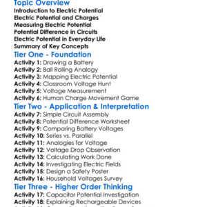 Electric Potential Worksheet Activity Booklet