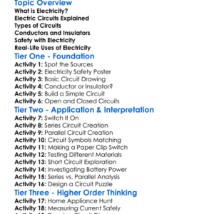 Electricity And Circuits Worksheet Activity Booklet