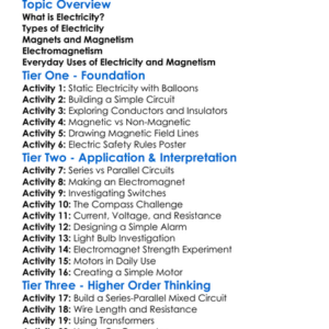 Electricity And Magnetism Worksheet Activity Booklet