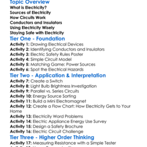 Electricity Worksheet Activity Booklet