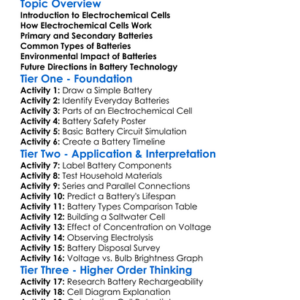 Electrochemical Cells And Batteries Worksheet Activity Booklet