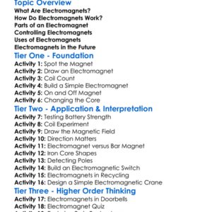Electromagnets And Applications Worksheet Activity Booklet