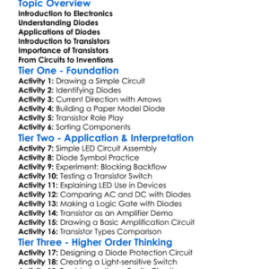 Electronics Diodes And Transistors Worksheet Activity Booklet