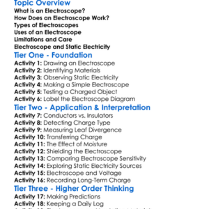 Electroscope Worksheet Activity Booklet