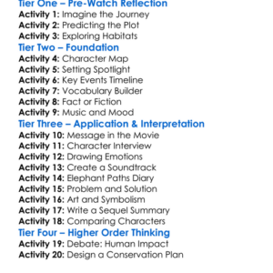 Elephant Paths 2025 Worksheet Activity Booklet