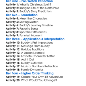 Elf The Musical 2017 Worksheet Activity Booklet