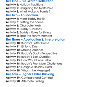 Elf Worksheet Activity Booklet