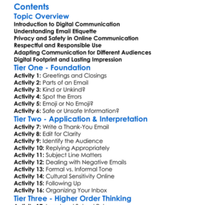 Email And Digital Communication Etiquette Worksheet Activity Booklet