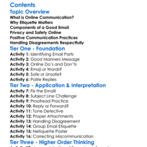 Email And Online Communication Etiquette Worksheet Activity Booklet