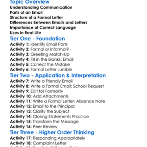 Emails And Formal Letters Worksheet Activity Booklet
