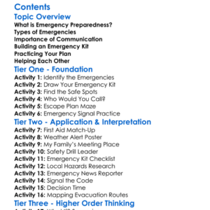 Emergency Preparedness And Response Worksheet Activity Booklet