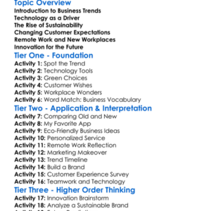Emerging Business Trends Worksheet Activity Booklet