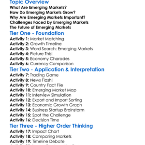Emerging Markets Worksheet Activity Booklet