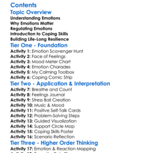 Emotional Regulation And Coping Skills Worksheet Activity Booklet