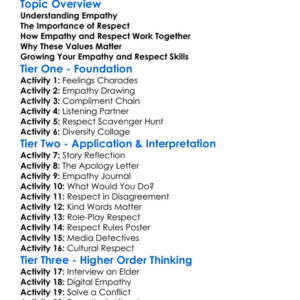 Empathy And Respect Worksheet Activity Booklet