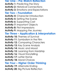 Empire Of The Sun 1987 Worksheet Activity Booklet