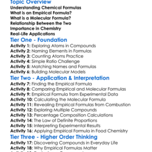 Empirical And Molecular Formulas Worksheet Activity Booklet