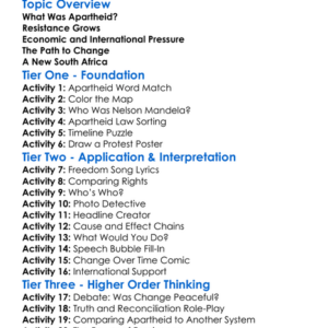 End Of Apartheid Worksheet Activity Booklet