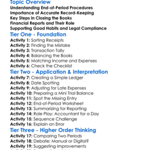 End-Of-Period Procedures Worksheet Activity Booklet