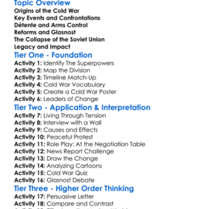 End Of The Cold War Worksheet Activity Booklet