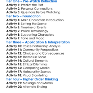 End Of Watch 2012 Worksheet Activity Booklet
