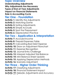 End-Of-Year Adjustments Worksheet Activity Booklet