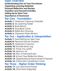 End-Of-Year Procedures Worksheet Activity Booklet