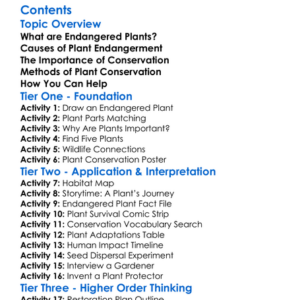 Endangered Plants And Conservation Worksheet Activity Booklet