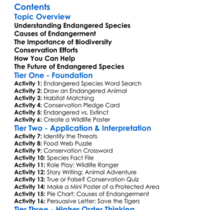 Endangered Species And Conservation Worksheet Activity Booklet