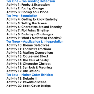 Enderby Outside Anthony Burgess Worksheet Activity Booklet