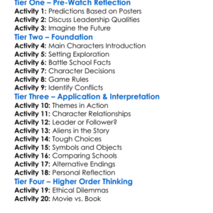 Enders Game 2013 Worksheet Activity Booklet